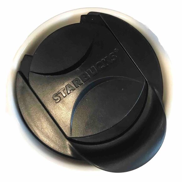 2011 Starbucks Siren Logo White Ceramic Travel Coffee Tumbler Mug Slide Lid 12oz - Picture 6 of 6